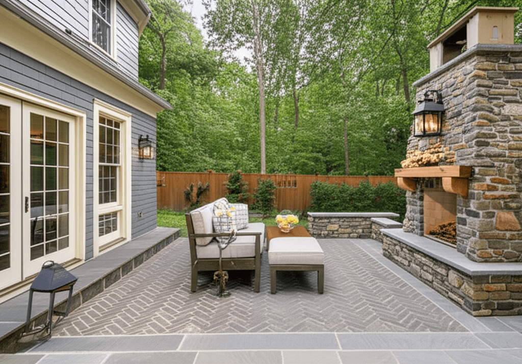 Stone Patio & Fireplace